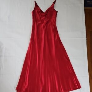Ann Taylor Vibrant Red Satin Dress